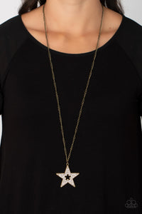 SUPERSTAR STYLIST BRASS PAPARAZZI NECKLACE