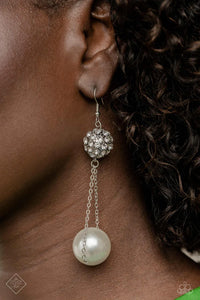 Ballerina Balance - White - Paparazzi earrings