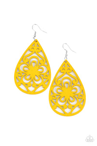 MARINE EDEN YELLOW PAPARAZZI EARRINGS