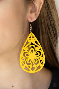 MARINE EDEN YELLOW PAPARAZZI EARRINGS