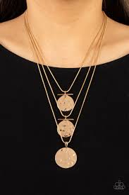 Dizzying Discs Gold Necklace