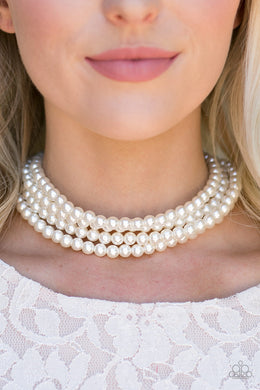 VINTAGE ROMANCE WHITE CHOKER - PAPARAZZI ACCESSORIES