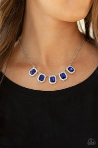 PAPARAZZI ACCESSIORIES NEXT LEVEL LUSTER BLUE NECKLACE