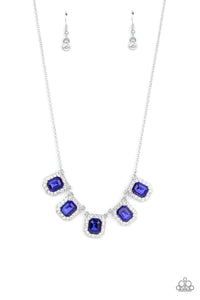 PAPARAZZI ACCESSIORIES NEXT LEVEL LUSTER BLUE NECKLACE