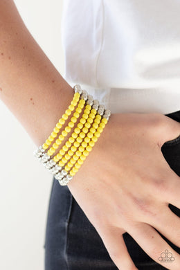 LAYER IT ON THICK YELLOW - PAPARAZZI ACCESSORIES  